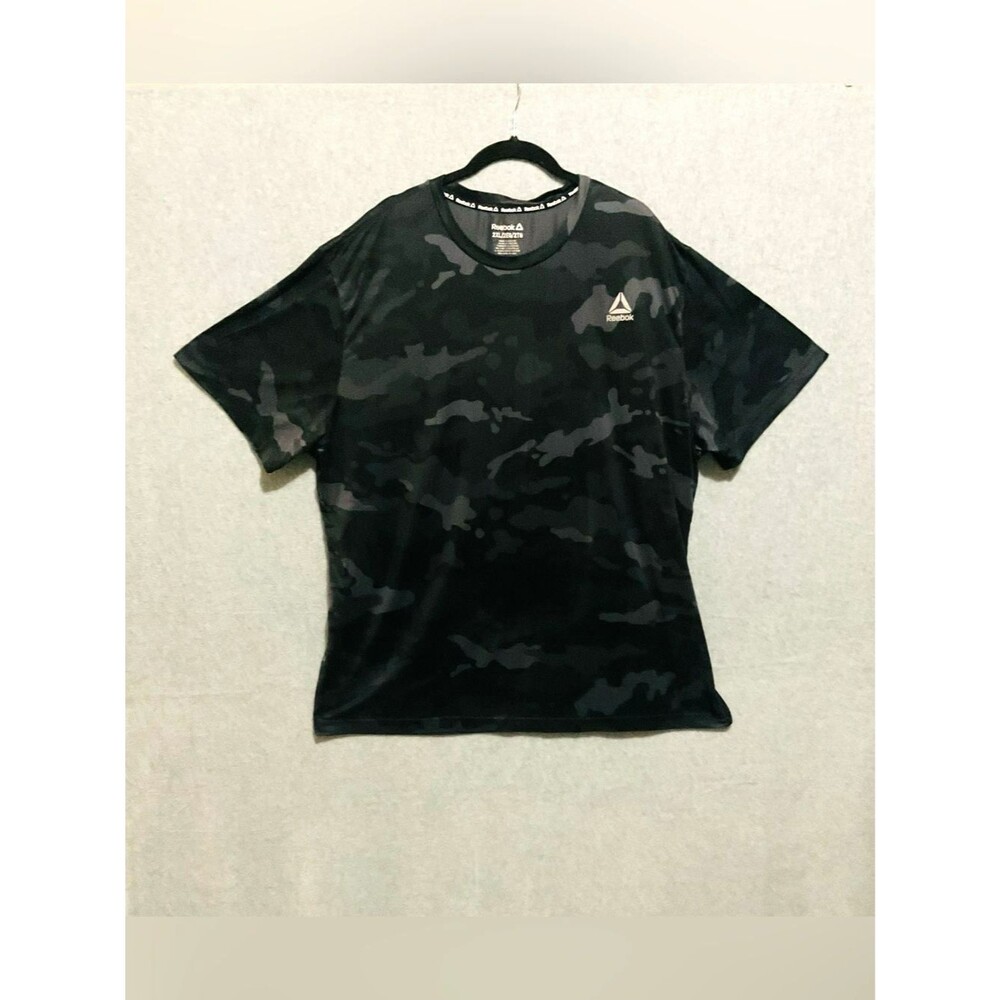 Reebok Men's 2XL Black Camo Performance Graphic T-Shirt Gym Training Activewear